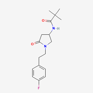 molecular formula C17H23FN2O2 B6076988 N-[1-[2-(4-fluorophenyl)ethyl]-5-oxopyrrolidin-3-yl]-2,2-dimethylpropanamide 