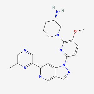 molecular formula C23H25N7O B607700 (S)-1-(3-methoxy-6-(6-(6-methylpyrazin-2-yl)-1H-pyrazolo[4,3-c]pyridin-1-yl)pyridin-2-yl)piperidin-3-amine CAS No. 1527523-39-2