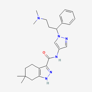 B607701 N-[1-[3-(dimethylamino)-1-phenylpropyl]pyrazol-4-yl]-6,6-dimethyl-1,4,5,7-tetrahydroindazole-3-carboxamide CAS No. 1557232-32-2