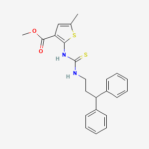 molecular formula C23H24N2O2S2 B6077012 Methyl 2-{[(3,3-diphenylpropyl)carbamothioyl]amino}-5-methylthiophene-3-carboxylate 