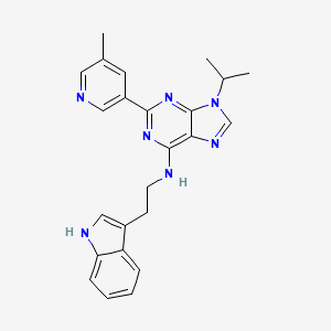 molecular formula C24H25N7 B607703 n-(2-(1h-Indol-3-yl)ethyl)-9-isopropyl-2-(5-methylpyridin-3-yl)-9h-purin-6-amine CAS No. 1227634-69-6