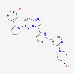 1-[4-[6-[6-[2-(3-Fluorophenyl)pyrrolidin-1-yl]imidazo[1,2-b]pyridazin-3-yl]pyridin-2-yl]pyridin-2-yl]piperidin-4-ol