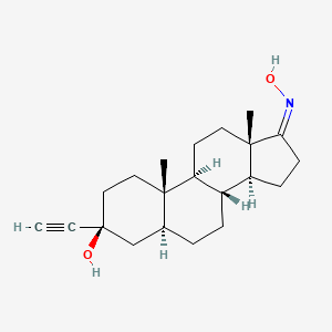 molecular formula C21H31NO2 B607714 (3S,5S,8R,9S,10S,13S,14S,17Z)-3-ethynyl-17-hydroxyimino-10,13-dimethyl-2,4,5,6,7,8,9,11,12,14,15,16-dodecahydro-1H-cyclopenta[a]phenanthren-3-ol CAS No. 2089238-18-4