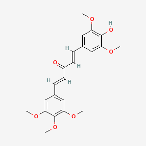 molecular formula C22H24O7 B607716 (1E,4E)-1-(4-Hydroxy-3,5-dimethoxyphenyl)-5-(3,4,5-trimethoxyphenyl)-1,4-pentadiene-3-one CAS No. 1217503-60-0