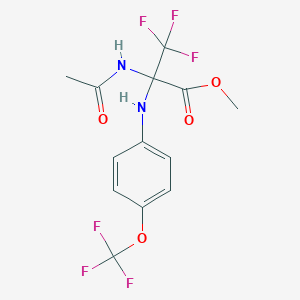 molecular formula C13H12F6N2O4 B6077199 METHYL 2-ACETAMIDO-3,3,3-TRIFLUORO-2-{[4-(TRIFLUOROMETHOXY)PHENYL]AMINO}PROPANOATE 