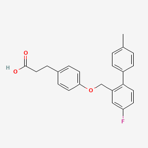 molecular formula C23H19D2FO3 B607721 3-(4-{[5-氟-2-(4-甲基苯基)苯基]甲氧基}苯基)丙酸 CAS No. 1374516-07-0