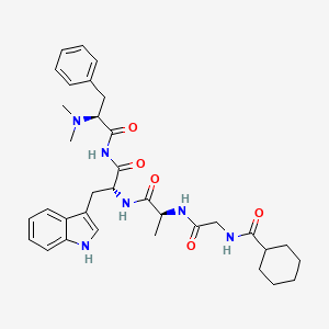molecular formula C34H44N6O5 B607722 N-(Cyclohexylcarbonyl)glycyl-L-alanyl-D-tryptophyl-N,N-dimethyl-L-phenylalaninamide CAS No. 150351-87-4