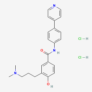 molecular formula C23H27Cl2N3O2 B607725 3-(3-(二甲基氨基)丙基)-4-羟基-N-(4-(吡啶-4-基)苯基)苯甲酰胺二盐酸盐 CAS No. 159533-25-2