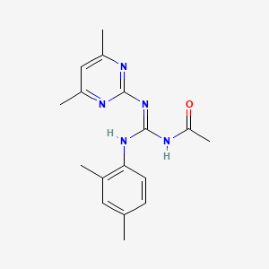 molecular formula C17H21N5O B6077288 N''-ACETYL-N-(2,4-DIMETHYLPHENYL)-N'-(4,6-DIMETHYL-2-PYRIMIDINYL)GUANIDINE 