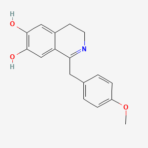 molecular formula C17H15NO5 B607735 1-(4'-Methoxybenzyl)-6,7-dihydroxy-3,4-dihydroxyisoquinoline CAS No. 149440-36-8