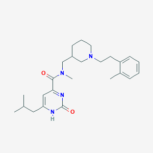 molecular formula C25H36N4O2 B6077371 N-methyl-N-[[1-[2-(2-methylphenyl)ethyl]piperidin-3-yl]methyl]-6-(2-methylpropyl)-2-oxo-1H-pyrimidine-4-carboxamide 