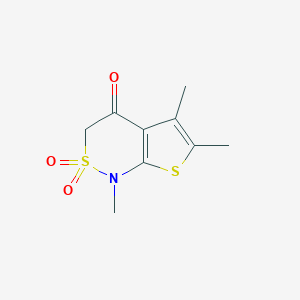 molecular formula C9H11NO3S2 B060774 1,5,6-Trimethyl-1,2,3,4-tetrahydro-2lambda6-thieno[2,3-C][1,2]thiazine-2,2,4-trione CAS No. 175202-79-6