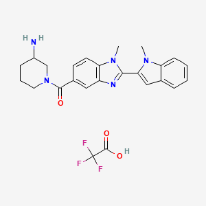 molecular formula C25H26F3N5O3 B607755 (3-Amino-1-piperidinyl)[1-methyl-2-(1-methyl-1H-indol-2-yl)-1H-benzimidazol-5-yl]-methanoneTrifluoroaceticAcidSalt CAS No. 1652591-80-4