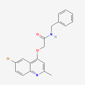 molecular formula C19H17BrN2O2 B607757 N-苄基-2-(6-溴-2-甲基-喹啉-4-氧基)-乙酰胺 CAS No. 1443139-14-7