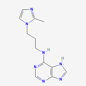 molecular formula C12H15N7 B6077619 N-[3-(2-methylimidazol-1-yl)propyl]-7H-purin-6-amine 