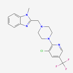 molecular formula C19H19ClF3N5 B607762 2-({4-[3-chloro-5-(trifluoromethyl)pyridin-2-yl]piperazin-1-yl}methyl)-1-methyl-1H-1,3-benzodiazole CAS No. 1207197-68-9