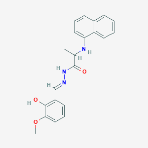 molecular formula C21H21N3O3 B6077639 N'-[(E)-(2-Hydroxy-3-methoxyphenyl)methylidene]-2-[(naphthalen-1-YL)amino]propanehydrazide 