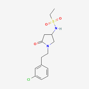 molecular formula C14H19ClN2O3S B6077770 N-[1-[2-(3-chlorophenyl)ethyl]-5-oxopyrrolidin-3-yl]ethanesulfonamide 