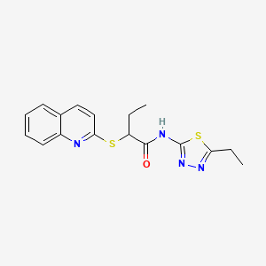 molecular formula C17H18N4OS2 B6077780 N-(5-ethyl-1,3,4-thiadiazol-2-yl)-2-quinolin-2-ylsulfanylbutanamide 
