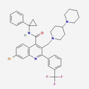 molecular formula C37H38BrF3N4O B607779 7-bromo-N-(1-phenylcyclopropyl)-3-[(4-piperidin-1-ylpiperidin-1-yl) methyl]-2-[3-(trifluoromethyl)phenyl]quinoline-4-carboxamide CAS No. 1336960-13-4