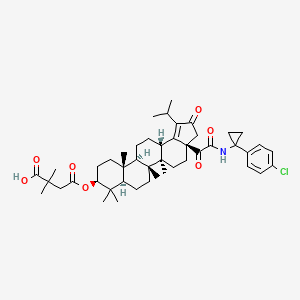 B607798 4-[[(3aR,5aR,5bR,7aR,9S,11aR,11bR,13aS)-3a-[2-[[1-(4-chlorophenyl)cyclopropyl]amino]-2-oxoacetyl]-5a,5b,8,8,11a-pentamethyl-2-oxo-1-propan-2-yl-4,5,6,7,7a,9,10,11,11b,12,13,13a-dodecahydro-3H-cyclopenta[a]chrysen-9-yl]oxy]-2,2-dimethyl-4-oxobutanoic acid CAS No. 1422355-59-6