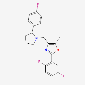 molecular formula C21H19F3N2O B6078060 2-(2,5-Difluorophenyl)-4-[[2-(4-fluorophenyl)pyrrolidin-1-yl]methyl]-5-methyl-1,3-oxazole 