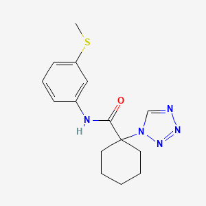 molecular formula C15H19N5OS B6078098 N-[3-(methylsulfanyl)phenyl]-1-(1H-tetrazol-1-yl)cyclohexanecarboxamide 