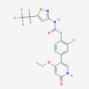 2-(4-(4-ethoxy-6-oxo-1,6-dihydropyridin-3-yl)-2-fluorophenyl)-N-(5-(1,1,1-trifluoro-2-methylpropan-2-yl)isoxazol-3-yl)acetamide