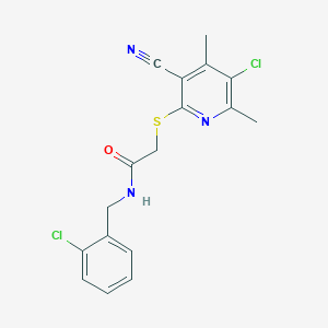 molecular formula C17H15Cl2N3OS B6078253 N-(2-CHLOROBENZYL)-2-[(5-CHLORO-3-CYANO-4,6-DIMETHYL-2-PYRIDINYL)SULFANYL]ACETAMIDE 