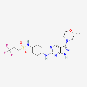 3,3,3-trifluoro-N-[4-[[3-[(2R)-2-methylmorpholin-4-yl]-1H-pyrazolo[3,4-d]pyrimidin-6-yl]amino]cyclohexyl]propane-1-sulfonamide