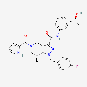 (7r)-1-(4-Fluorobenzyl)-N-{3-[(1s)-1-Hydroxyethyl]phenyl}-7-Methyl-5-(1h-Pyrrol-2-Ylcarbonyl)-4,5,6,7-Tetrahydro-1h-Pyrazolo[4,3-C]pyridine-3-Carboxamide