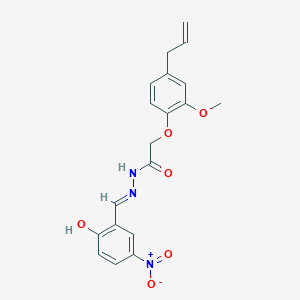 molecular formula C19H19N3O6 B6078306 N-[(E)-(2-hydroxy-5-nitrophenyl)methylideneamino]-2-(2-methoxy-4-prop-2-enylphenoxy)acetamide 