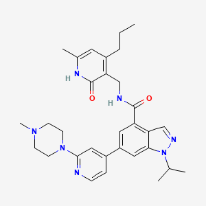 1-isopropyl-N-((6-methyl-2-oxo-4-propyl-1,2-dihydropyridin-3-yl)methyl)-6-(2-(4-methylpiperazin-1-yl)pyridin-4-yl)-1H-indazole-4-carboxamide