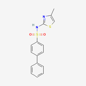 molecular formula C16H14N2O2S2 B6078332 N-(4-methyl-1,3-thiazol-2-yl)-4-phenylbenzenesulfonamide 