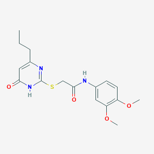 molecular formula C17H21N3O4S B6078579 N-(3,4-dimethoxyphenyl)-2-[(6-oxo-4-propyl-1,6-dihydropyrimidin-2-yl)sulfanyl]acetamide 