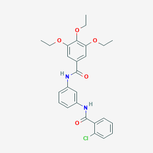 molecular formula C26H27ClN2O5 B6078588 N-[3-[(2-chlorobenzoyl)amino]phenyl]-3,4,5-triethoxybenzamide 