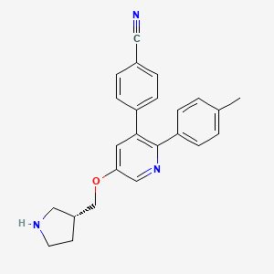 molecular formula C24H23N3O B607859 (R)-4-(5-(Pyrrolidin-3-ylmethoxy)-2-(p-tolyl)pyridin-3-yl)benzonitrile CAS No. 2101305-84-2
