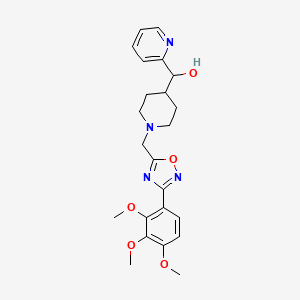 molecular formula C23H28N4O5 B6078672 Pyridin-2-yl-[1-[[3-(2,3,4-trimethoxyphenyl)-1,2,4-oxadiazol-5-yl]methyl]piperidin-4-yl]methanol 
