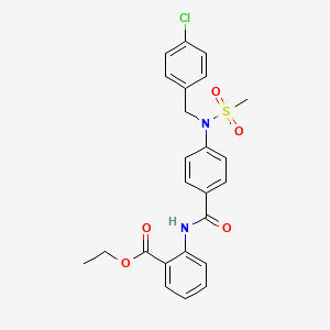 molecular formula C24H23ClN2O5S B6078780 Ethyl 2-[[4-[(4-chlorophenyl)methyl-methylsulfonylamino]benzoyl]amino]benzoate 