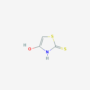 molecular formula C3H3NOS2 B060788 4-Thiazolol, 2-mercapto- CAS No. 160749-16-6