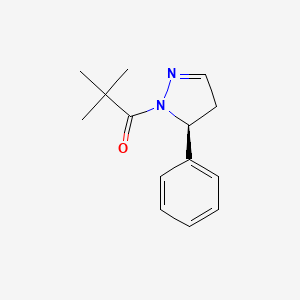 molecular formula C14H18N2O B607880 2,2-二甲基-1-(5(S)-苯基-4,5-二氢-吡唑-1-基)-丙烷-1-酮 CAS No. 2049868-46-2