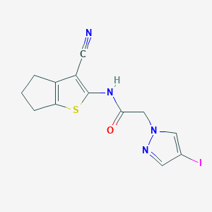 molecular formula C13H11IN4OS B6078805 N-{3-CYANO-4H5H6H-CYCLOPENTA[B]THIOPHEN-2-YL}-2-(4-IODO-1H-PYRAZOL-1-YL)ACETAMIDE 