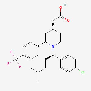 molecular formula C26H31ClF3NO2 B607887 (2S,4R)-1-((1R)-1-(4-Chlorophenyl)-4-methylpentyl)-2-(4-(trifluoromethyl)phenyl)piperidine-4-acetic acid CAS No. 884600-68-4