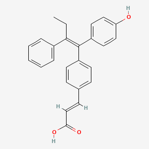 molecular formula C25H22O3 B607895 (E)-3-[4-[(E)-1-(4-hydroxyphenyl)-2-phenylbut-1-enyl]phenyl]prop-2-enoic acid CAS No. 195611-82-6