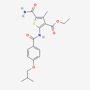 molecular formula C20H24N2O5S B6078952 ETHYL 5-CARBAMOYL-4-METHYL-2-[4-(2-METHYLPROPOXY)BENZAMIDO]THIOPHENE-3-CARBOXYLATE 