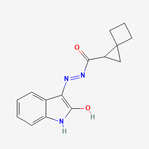 molecular formula C15H15N3O2 B6079038 N-[(2-hydroxy-1H-indol-3-yl)imino]spiro[2.3]hexane-2-carboxamide 
