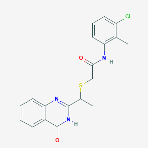 molecular formula C19H18ClN3O2S B6079245 N-(3-chloro-2-methylphenyl)-2-[1-(4-oxo-3H-quinazolin-2-yl)ethylsulfanyl]acetamide 