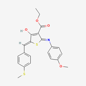molecular formula C22H21NO4S2 B6079321 Ethyl (5Z)-2-[(4-methoxyphenyl)amino]-5-{[4-(methylsulfanyl)phenyl]methylidene}-4-oxo-4,5-dihydrothiophene-3-carboxylate 