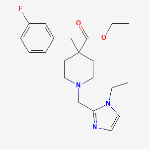 molecular formula C21H28FN3O2 B6079404 Ethyl 1-[(1-ethylimidazol-2-yl)methyl]-4-[(3-fluorophenyl)methyl]piperidine-4-carboxylate 