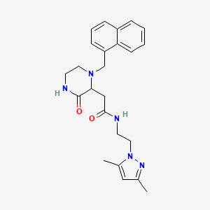molecular formula C24H29N5O2 B6079449 N-[2-(3,5-dimethylpyrazol-1-yl)ethyl]-2-[1-(naphthalen-1-ylmethyl)-3-oxopiperazin-2-yl]acetamide 